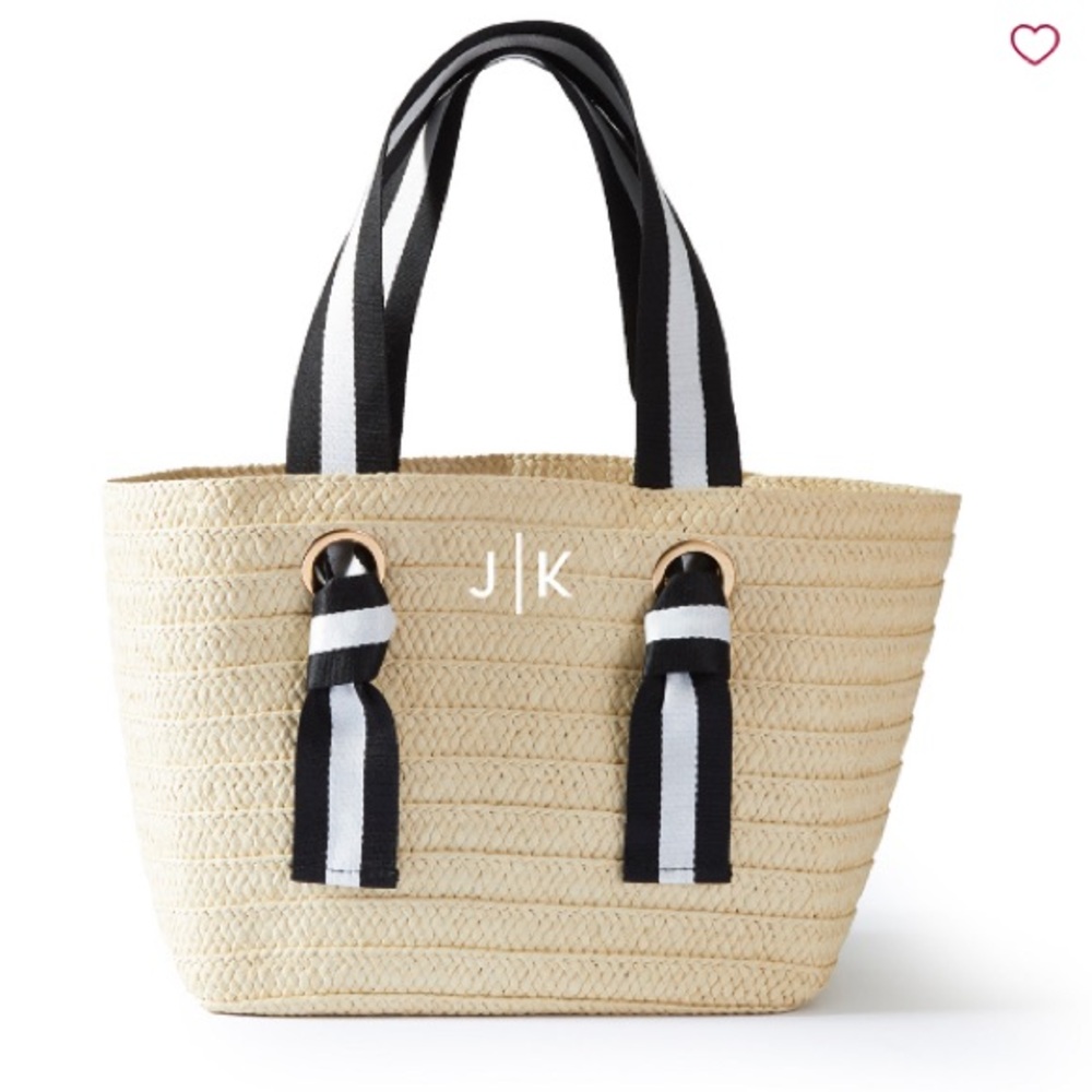 Mark & Graham - Ribbon straw beach bag
